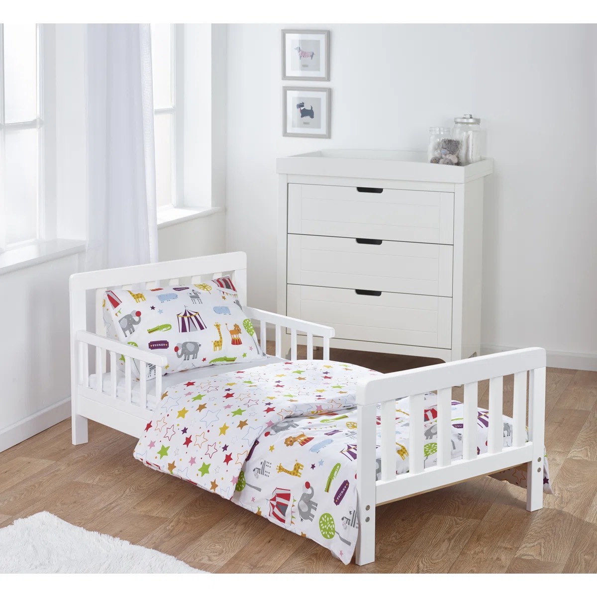 Oak Aura Cot Bed / Toddler Bed (Frame & Mattress Included)